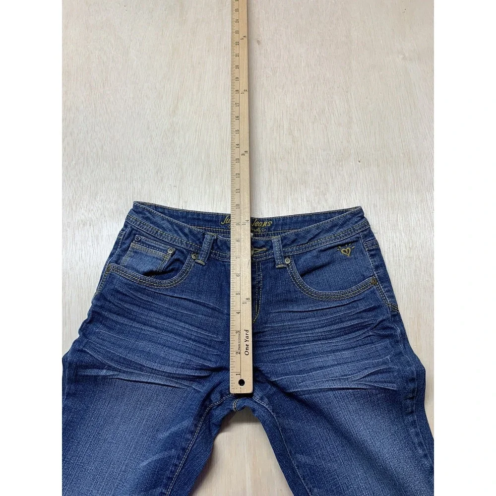JUSTICE Girls Blue JEANS Size‎ 10 Approx 28x25.5 Believe In Yourself